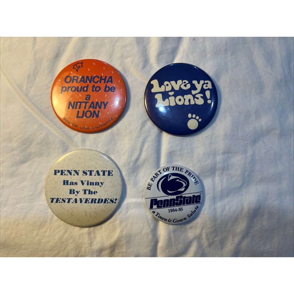Vtg Penn State Football Buttons Lot 1986 Orange Bowl 1987 Fiesta Bowl Testaverde